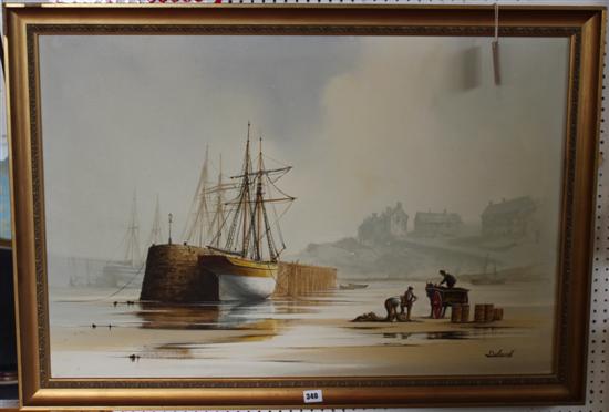 Delaval (20C) - oil on canvas, Unloading the catch